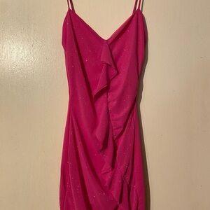 Elegant Pink Ruffle Dress